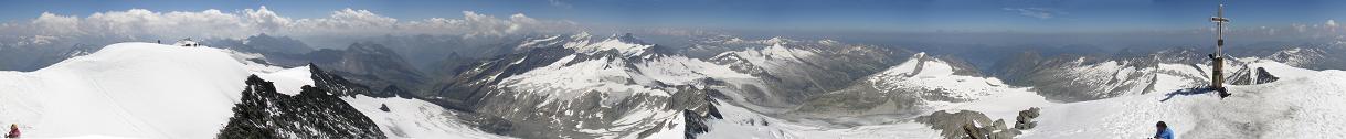 Topping out in the Austrian Alps on a clear day. Click for more panorama photos.