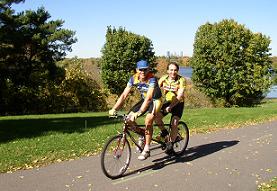 Minneapolis sight-seeing on a tandem bike.