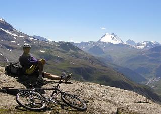 Mountain Biking above Val d'Isere, France