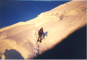 Seilschaft am Gletscher des Mt. Rainier