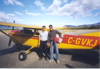Pilot des Sport-Flugzeugs im Kluane Nationalpark